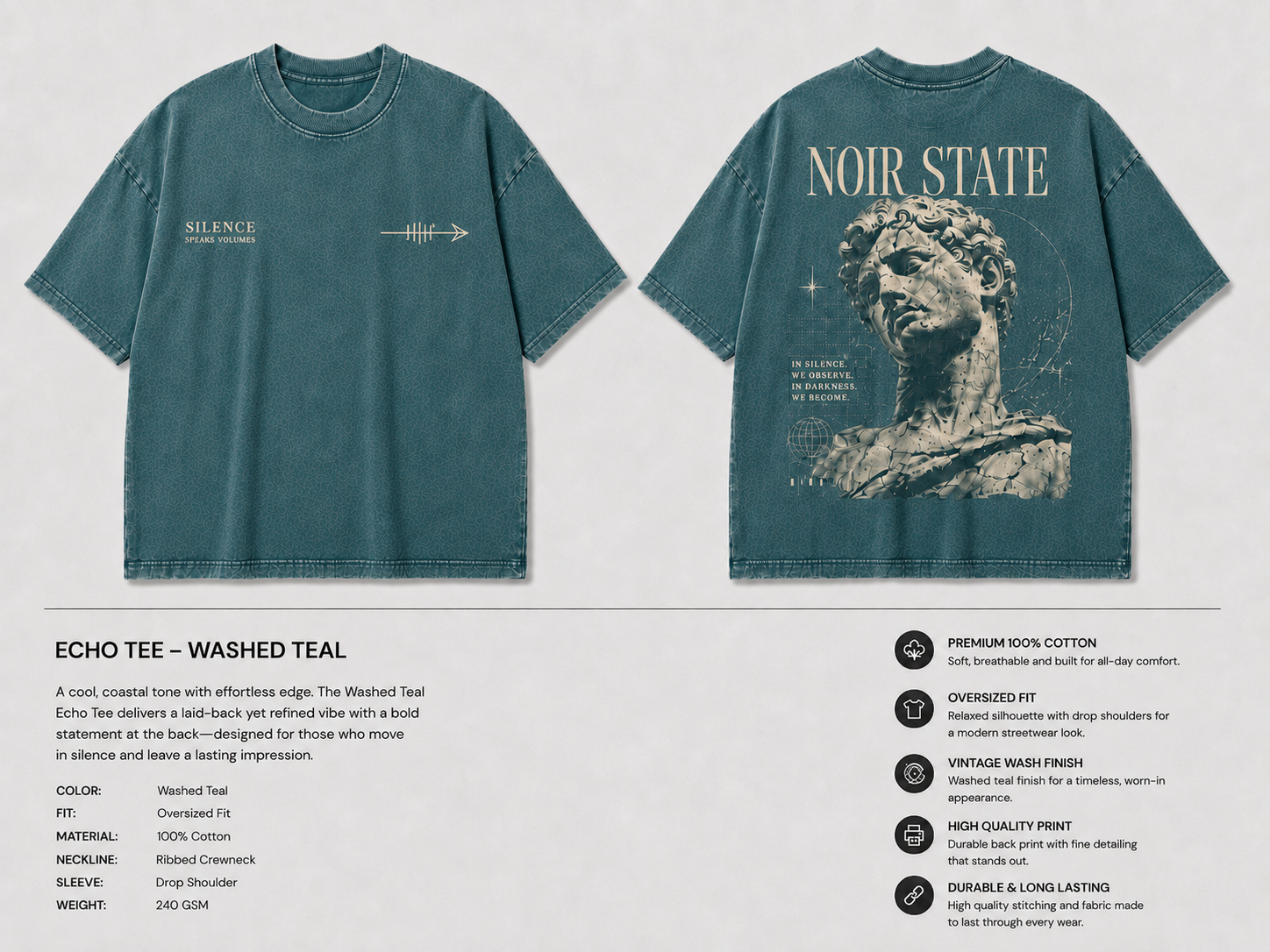 Washed Teal Over-Sized Shirt Washed Teal Over-Sized Shirt