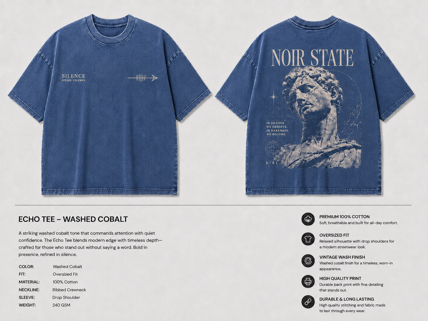 Washed Cobalt Over-Sized Shirt Washed Cobalt Over-Sized Shirt