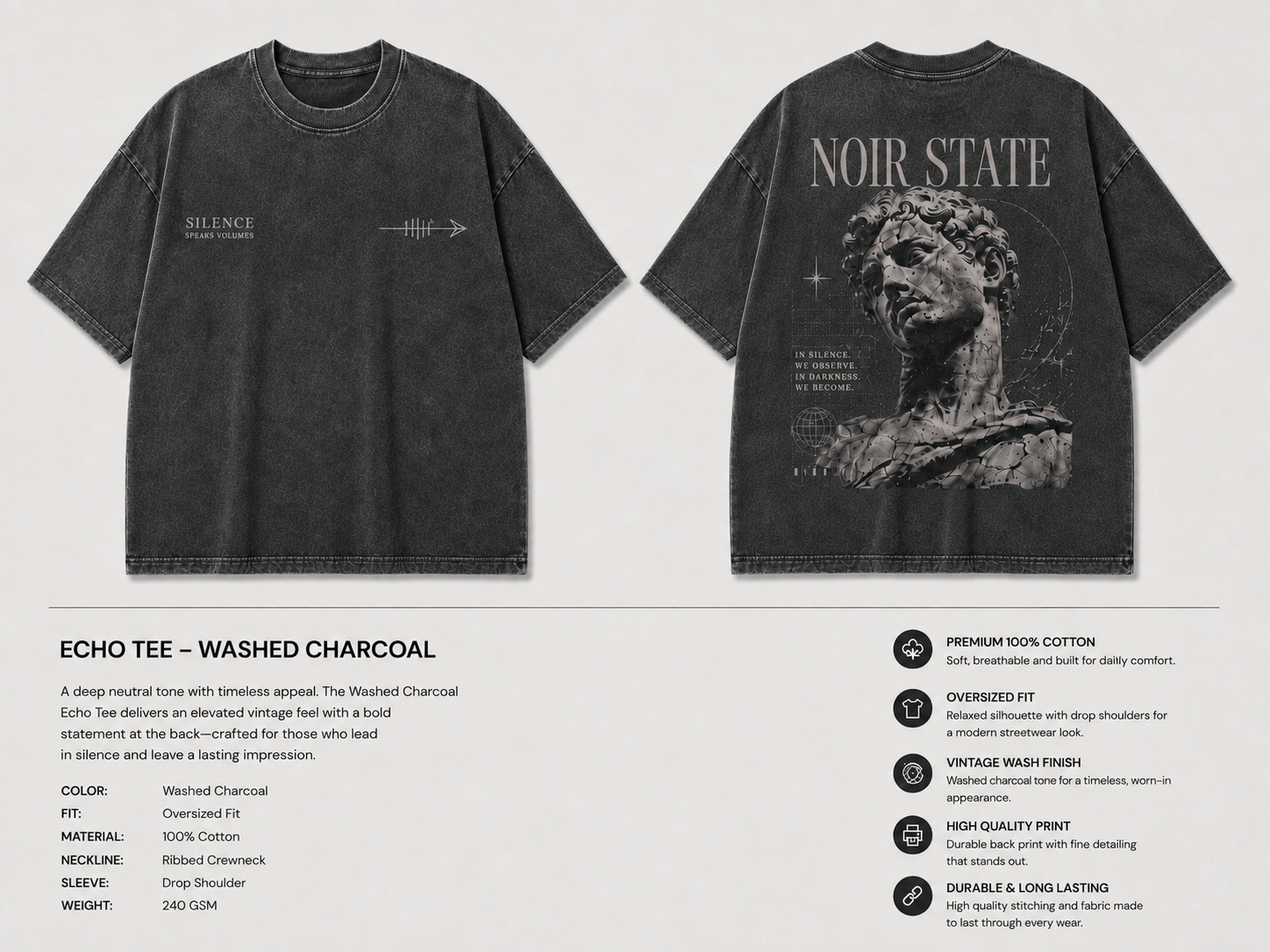 nior state washed charcoal over sized shirt nior state washed charcoal over sized shirt