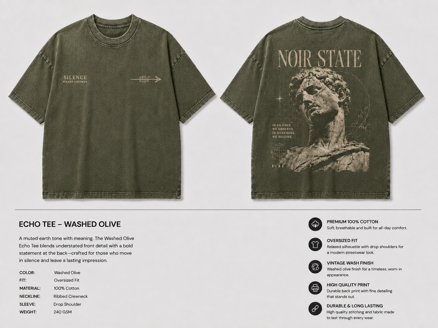 vexite over sized noir state washed olive vexite over sized noir state washed olive